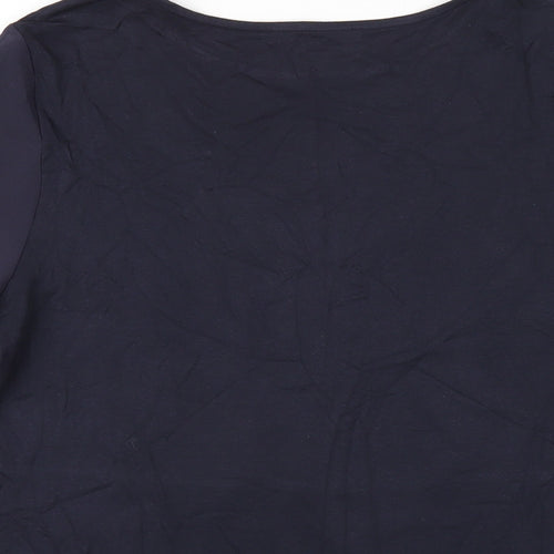 Marks and Spencer Womens Blue Polyester Basic T-Shirt Size 12 Round Neck