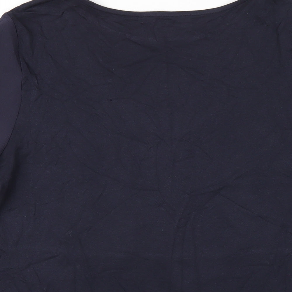Marks and Spencer Womens Blue Polyester Basic T-Shirt Size 12 Round Neck