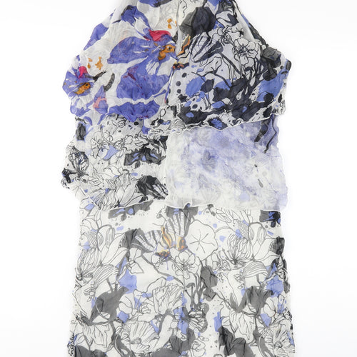 St Martins Womens Multicoloured Geometric Viscose A-Line Size 12 Round Neck Button