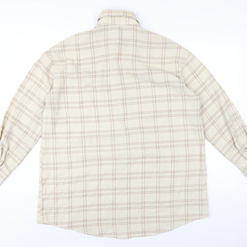 PRETTYLITTLETHING Womens Beige Plaid Polyester Shirt Dress Size 8 Collared Button