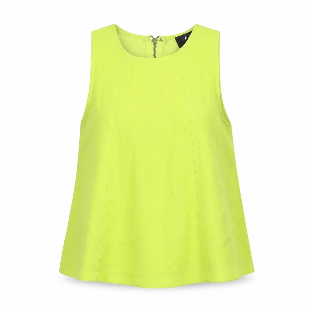 Front view of AX Paris women’s green polyester basic t-shirt, size UK 12, round neck