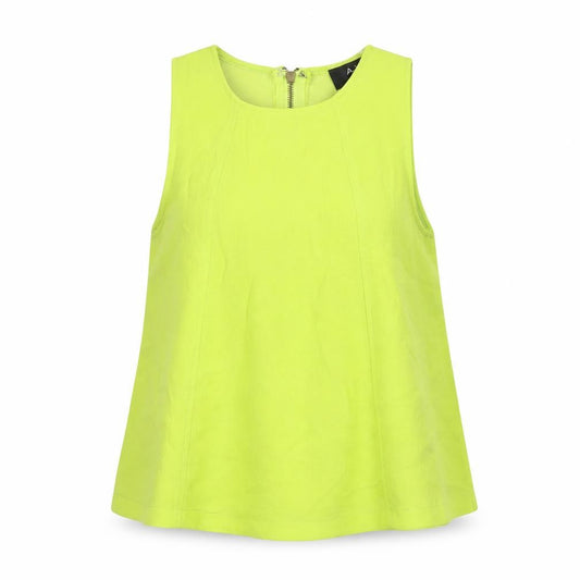 Front view of AX Paris women’s green polyester basic t-shirt, size UK 12, round neck