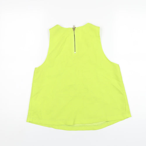 AX Paris Womens Green Polyester Basic T-Shirt Size 12 Round Neck