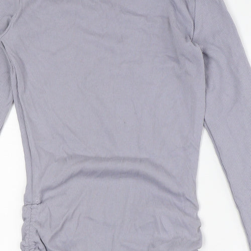 Pimkie Womens Grey Cotton Bodycon Size S Crew Neck - Ribbed