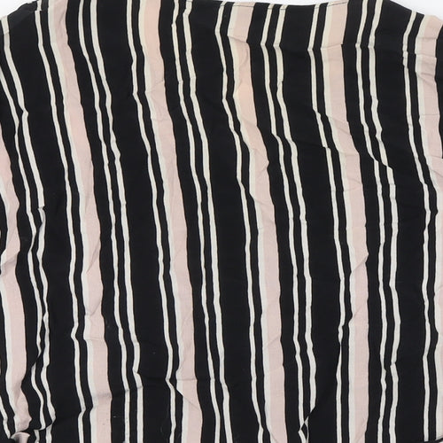 River Island Womens Multicoloured Striped Polyester Basic Blouse Size 14 V-Neck
