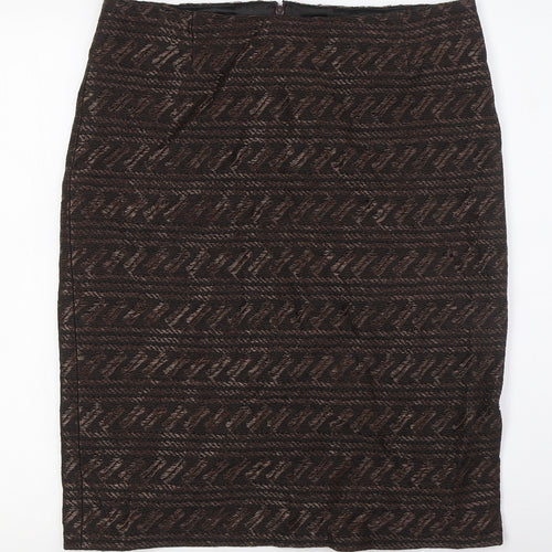 Peruvian Connection Womens Black Cotton Straight & Pencil Skirt Size 12 Zip