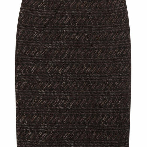 Peruvian Connection Womens Black Cotton Straight & Pencil Skirt Size 12 Zip