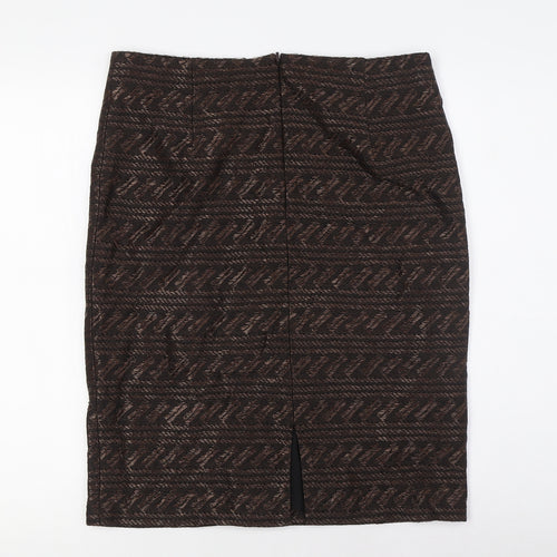 Peruvian Connection Womens Black Cotton Straight & Pencil Skirt Size 12 Zip