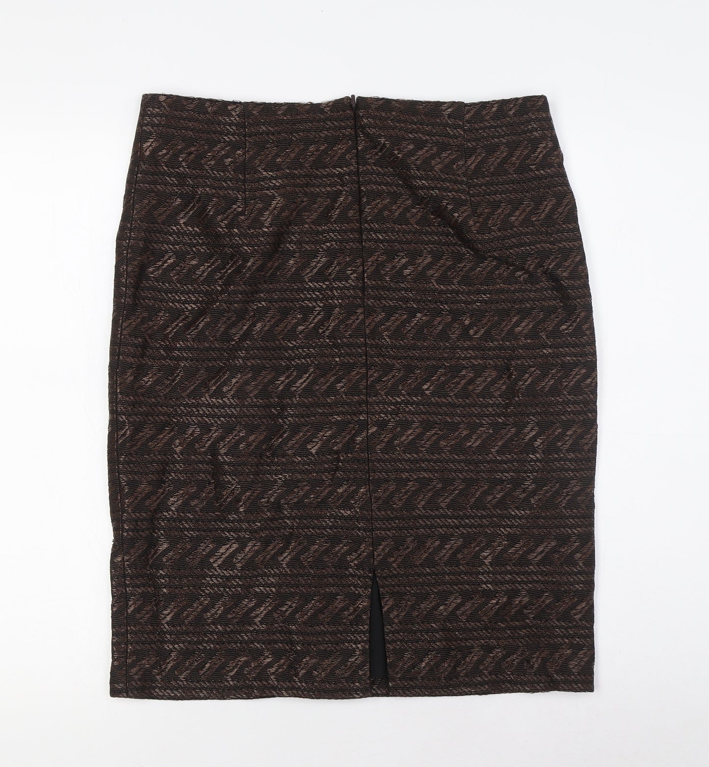 Peruvian Connection Womens Black Cotton Straight & Pencil Skirt Size 12 Zip