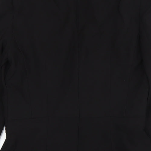 Zara Womens Black Polyester Pencil Dress Size XL V-Neck Zip