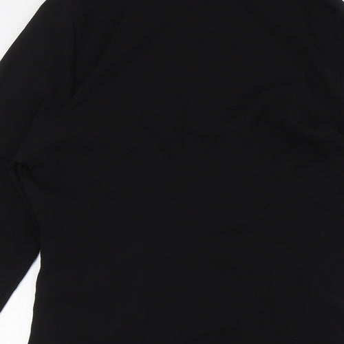 ASOS Womens Black Polyester A-Line Size 12 Collared Button