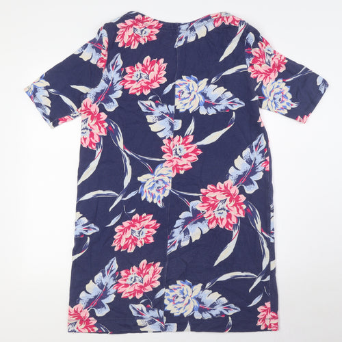 Gap Womens Multicoloured Floral Cotton A-Line Size M Boat Neck - Pockets