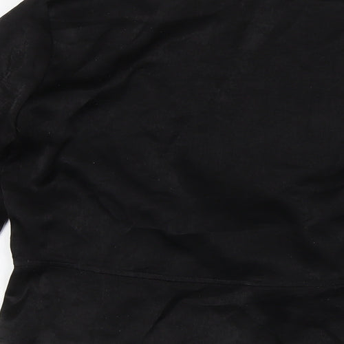 PRETTYLITTLETHING Womens Black Polyester Basic Blouse Size 10 V-Neck