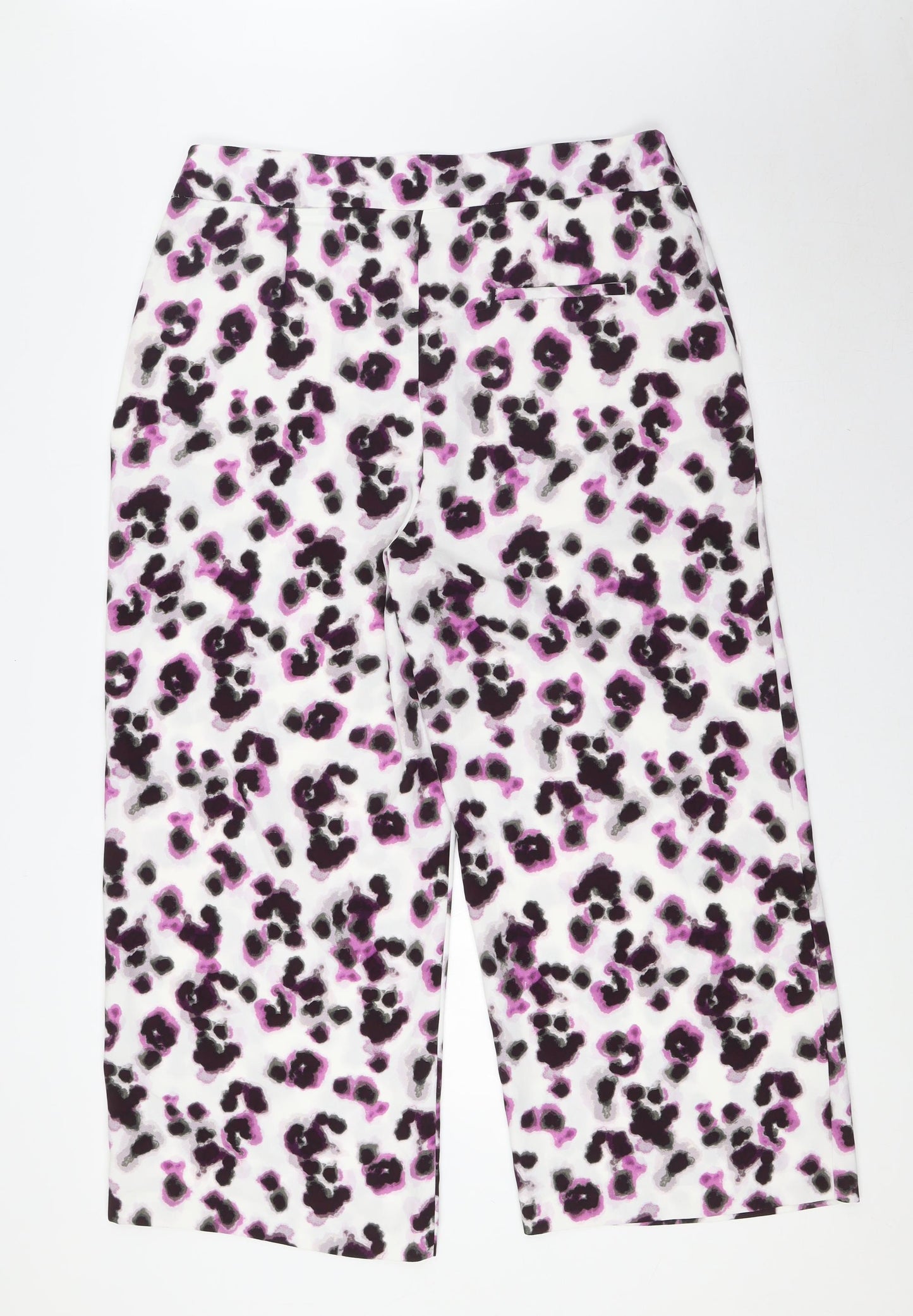 Marks and Spencer Womens Multicoloured Animal Print Polyester Trousers Size 16 L25 in Regular Zip