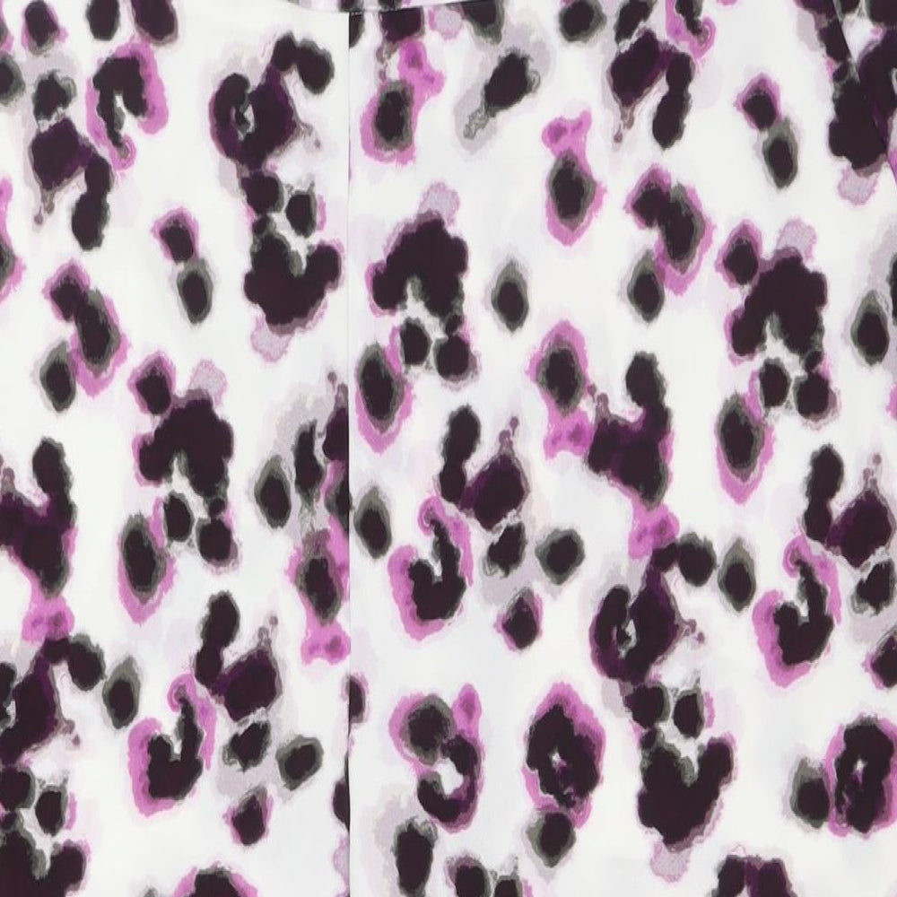 Marks and Spencer Womens Multicoloured Animal Print Polyester Trousers Size 16 L25 in Regular Zip