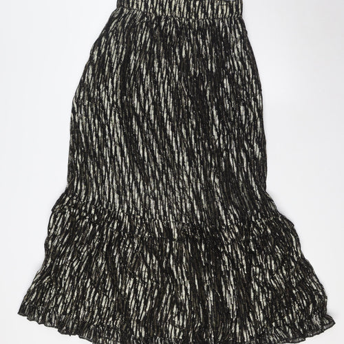 Zara Womens Black Polyester A-Line Skirt Size XS - Elasticated Waist