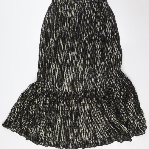 Zara Womens Black Polyester A-Line Skirt Size XS - Elasticated Waist
