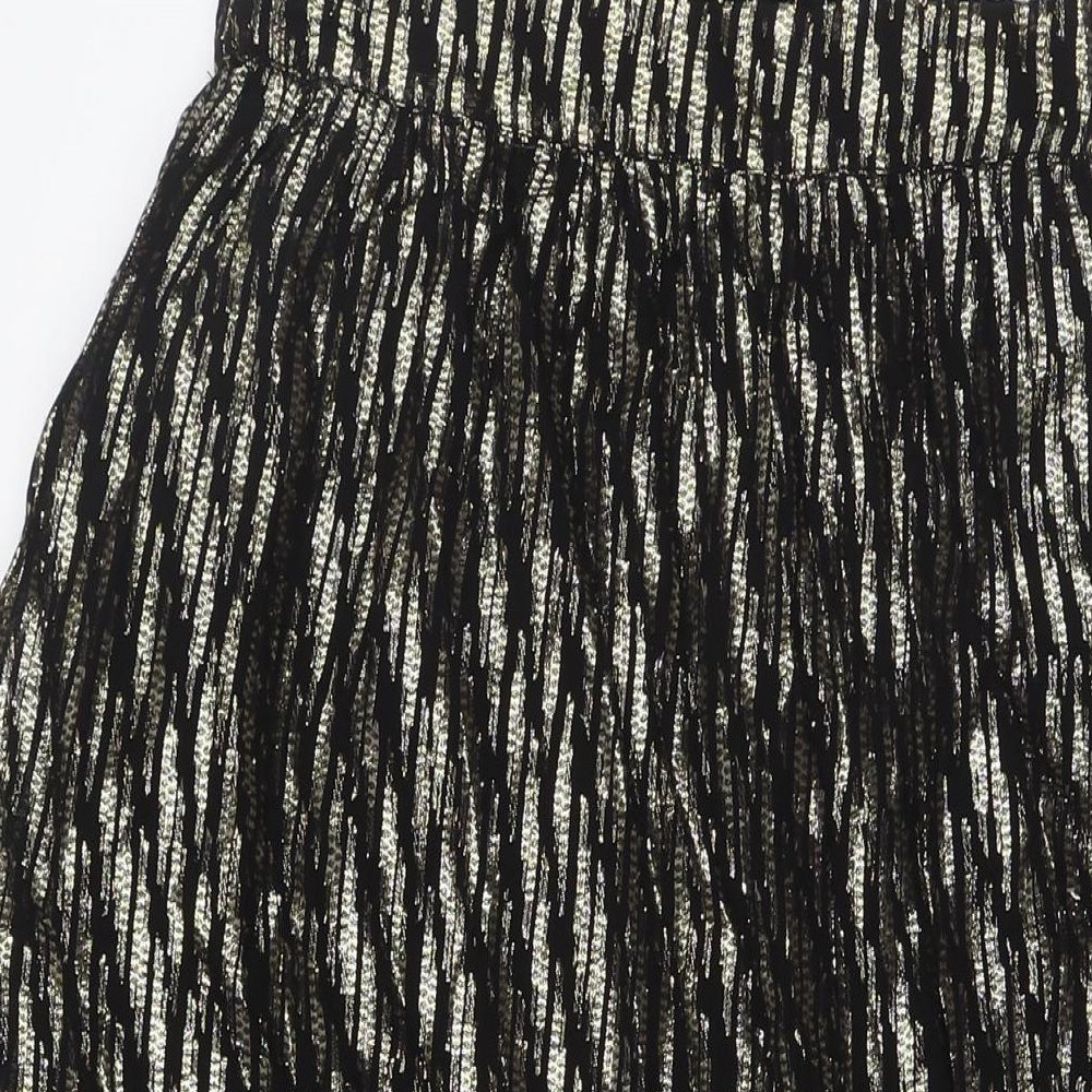 Zara Womens Black Polyester A-Line Skirt Size XS - Elasticated Waist