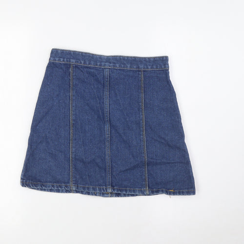 E.P.I.JEANS Womens Blue Cotton A-Line Skirt Size 6 Button