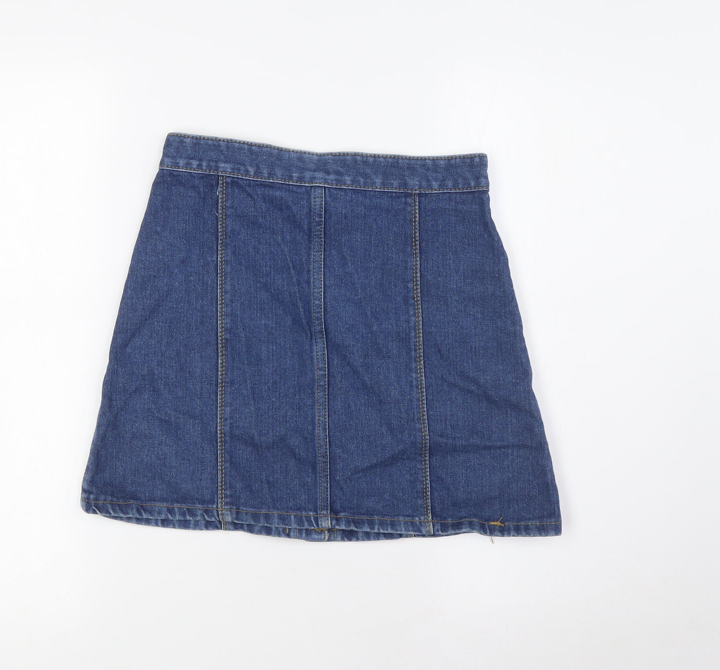 E.P.I.JEANS Womens Blue Cotton A-Line Skirt Size 6 Button