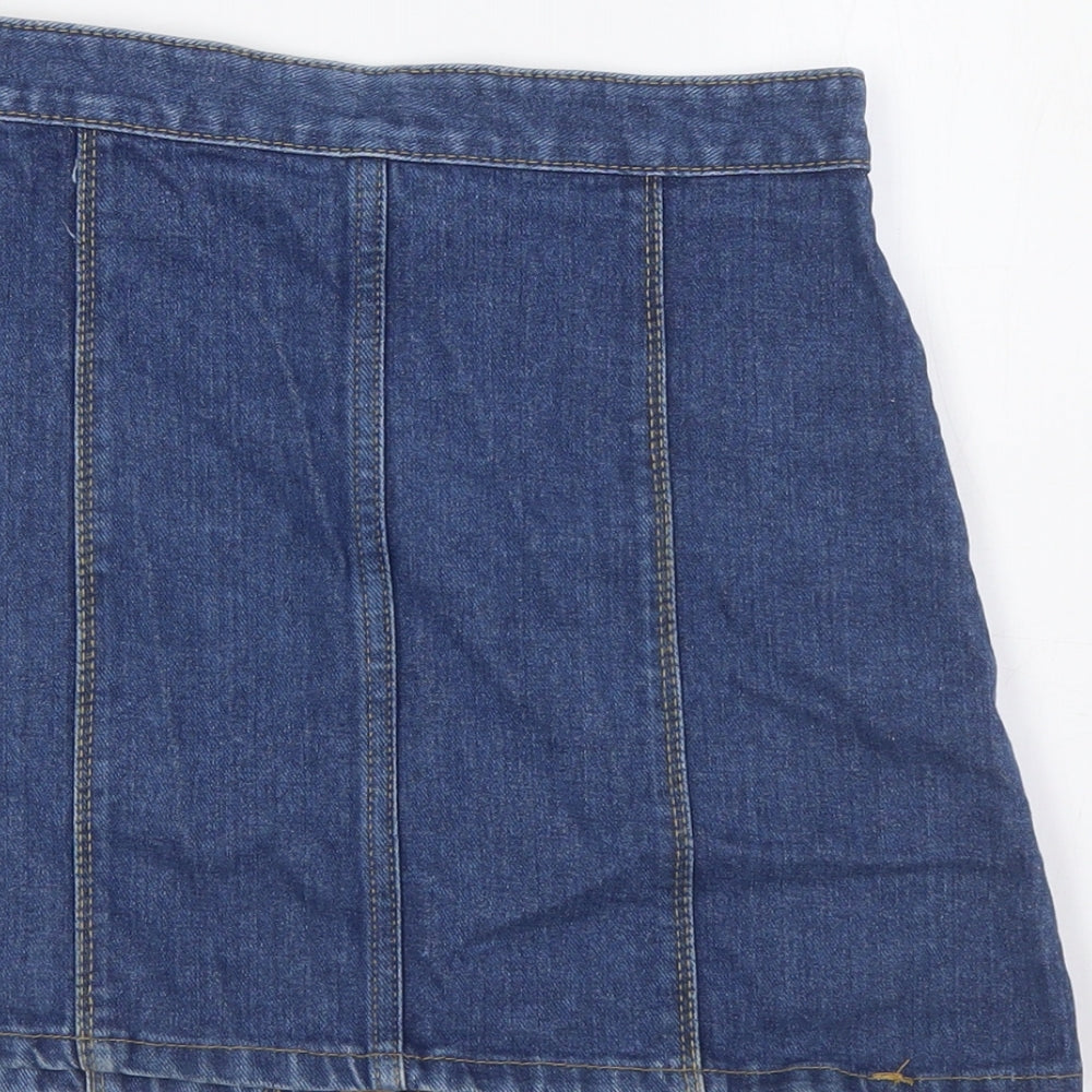 E.P.I.JEANS Womens Blue Cotton A-Line Skirt Size 6 Button
