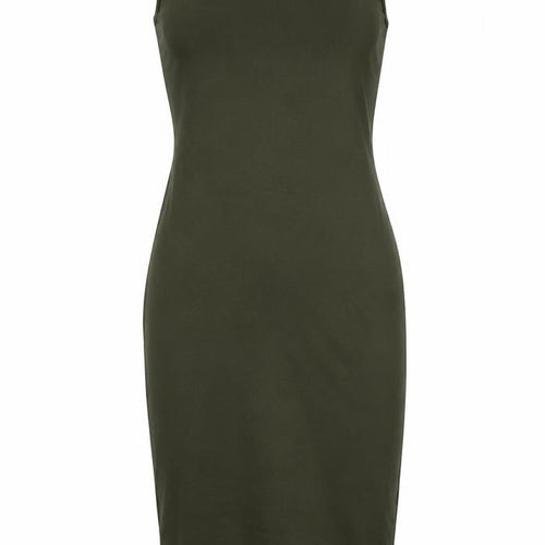 Zara Womens Green Polyester Pencil Dress Size S Scoop Neck
