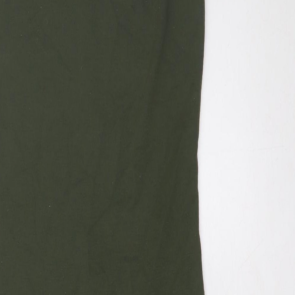 Zara Womens Green Polyester Pencil Dress Size S Scoop Neck