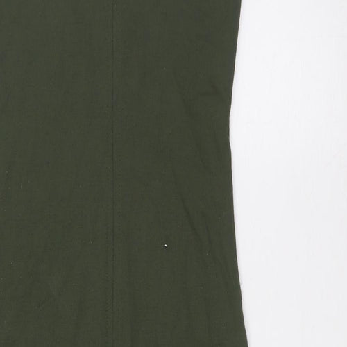 Zara Womens Green Polyester Pencil Dress Size S Scoop Neck