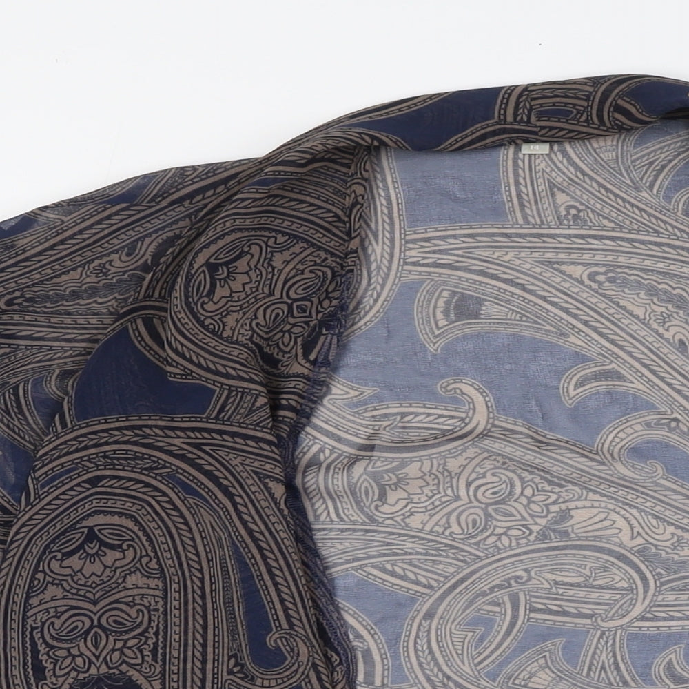 Per Una Womens Blue Polyester Kimono Blouse Size 12 Sweetheart
