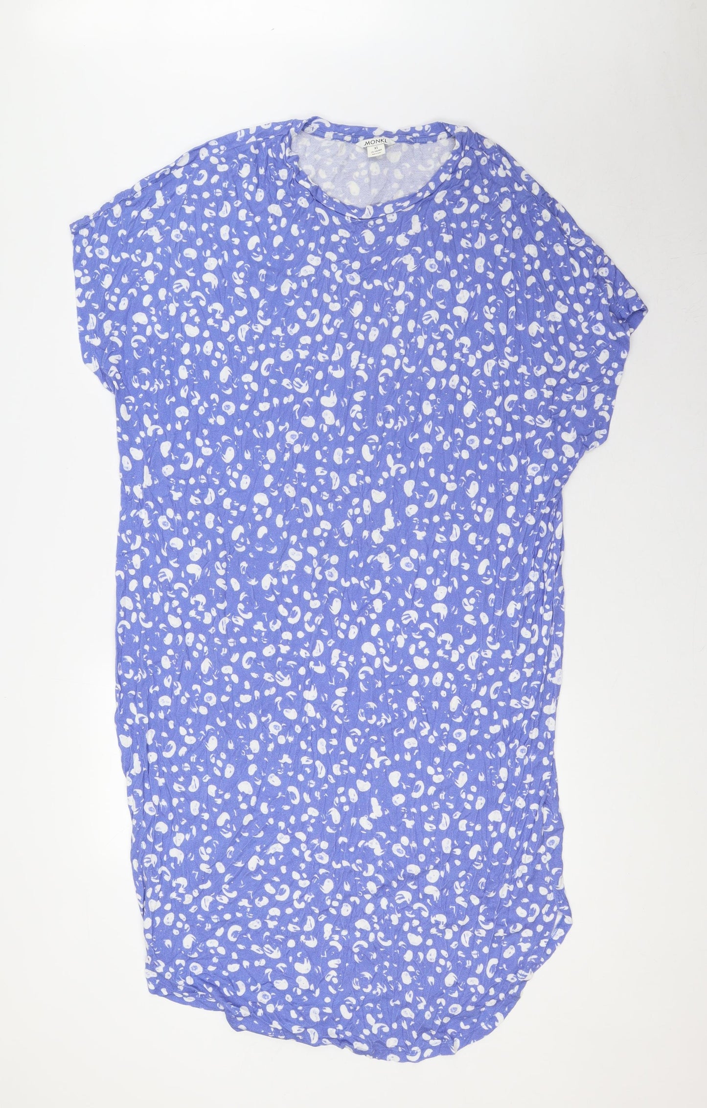 Monkl Womens Blue Viscose Shirt Dress Size XS Round Neck