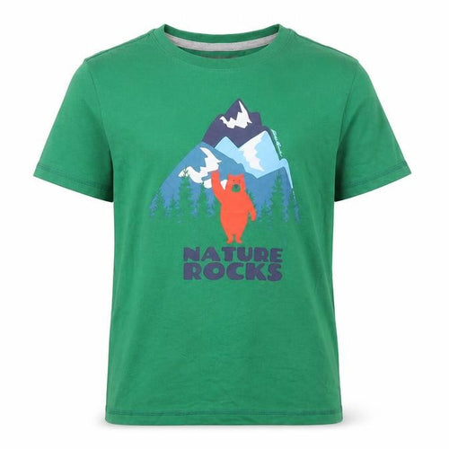 Eddie Bauer Boys Green Cotton Basic T-Shirt Size 10-11 Years Round Neck - Bears