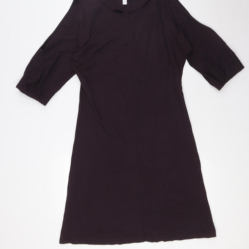 The White Company Womens Brown Viscose A-Line Size 10 Round Neck - Cold Shoulder