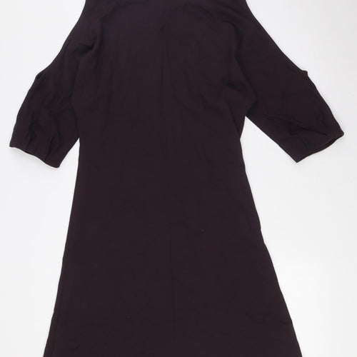 The White Company Womens Brown Viscose A-Line Size 10 Round Neck - Cold Shoulder