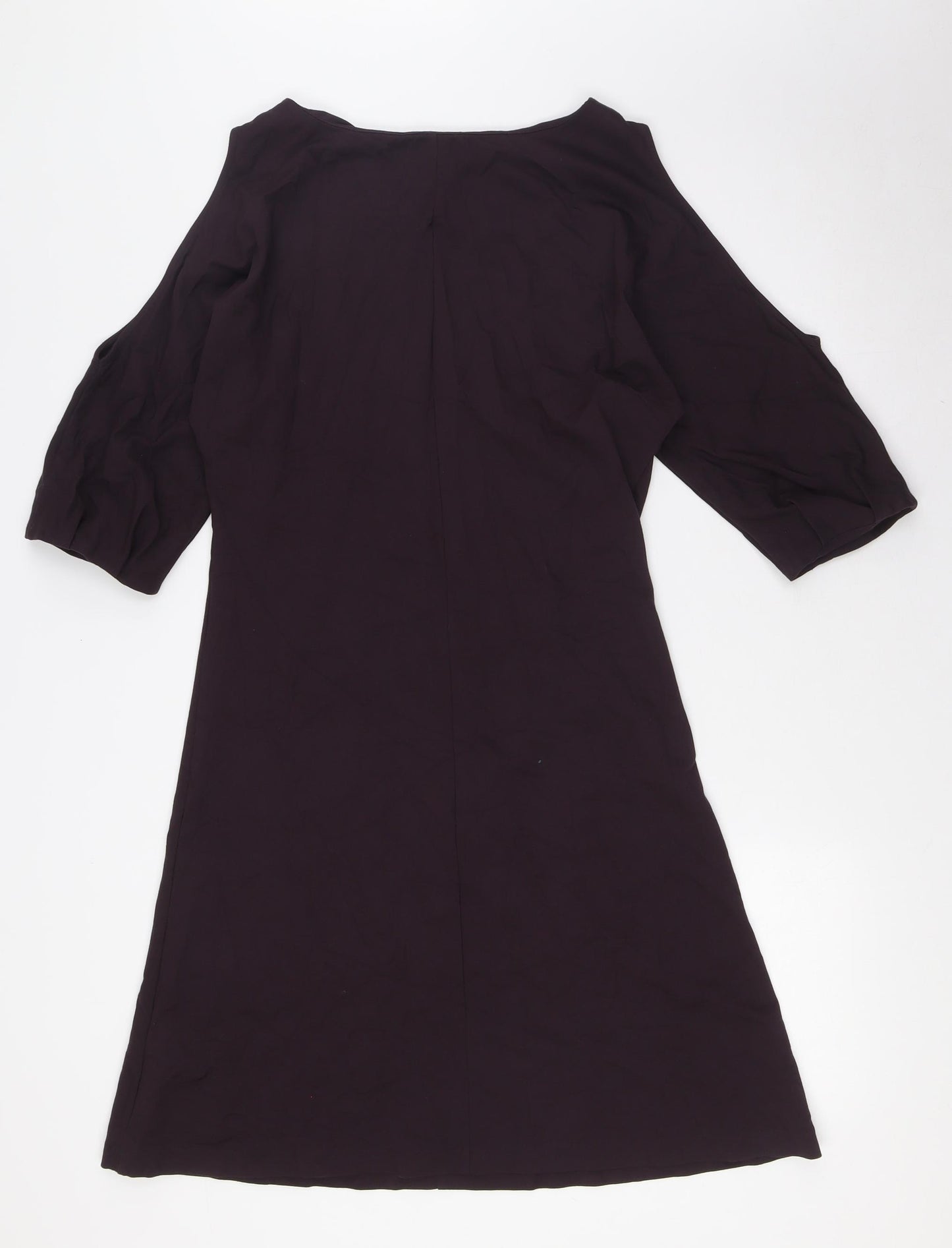 The White Company Womens Brown Viscose A-Line Size 10 Round Neck - Cold Shoulder