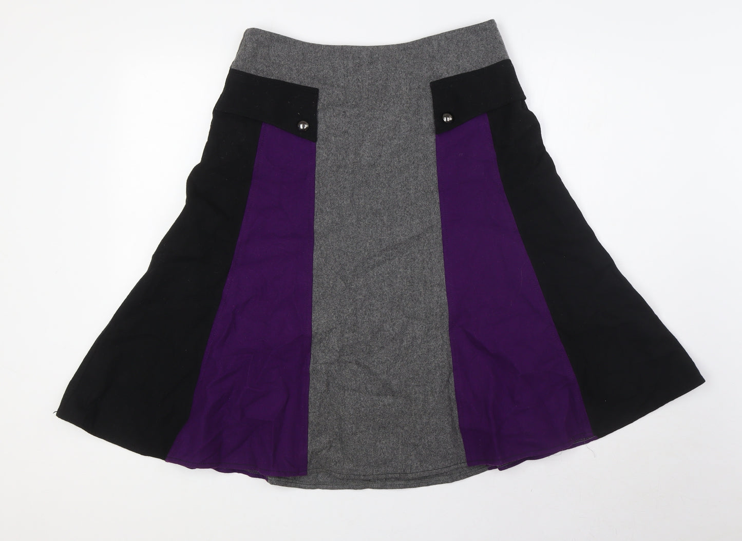 Collection John Lewis Womens Multicoloured Wool A-Line Skirt Size 12 Tie
