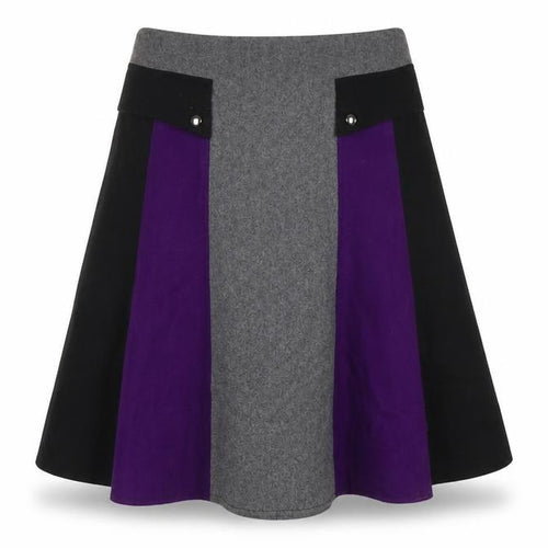Collection John Lewis Womens Multicoloured Wool A-Line Skirt Size 12 Tie