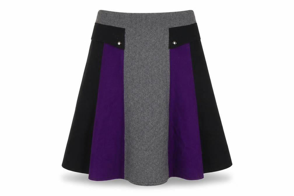 Collection John Lewis Womens Multicoloured Wool A-Line Skirt Size 12 Tie