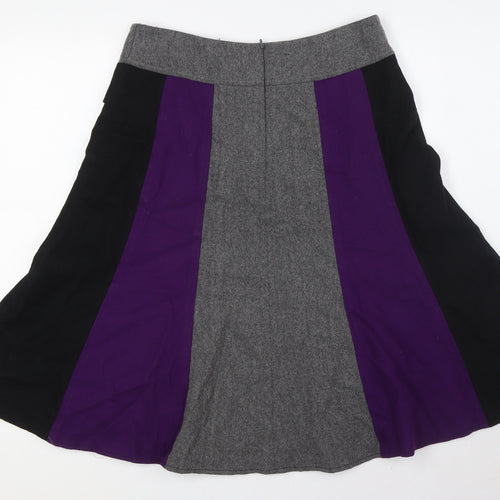 Collection John Lewis Womens Multicoloured Wool A-Line Skirt Size 12 Tie
