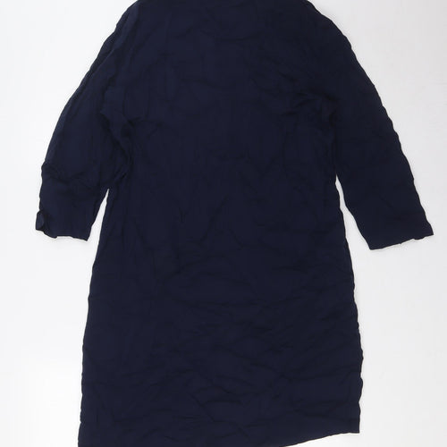 Marks and Spencer Womens Blue Viscose Shirt Dress Size 10 Sweetheart