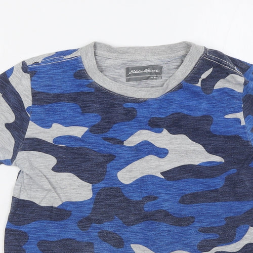 Eddie Bauer Boys Blue Cotton Basic T-Shirt Size 10-11 Years Round Neck