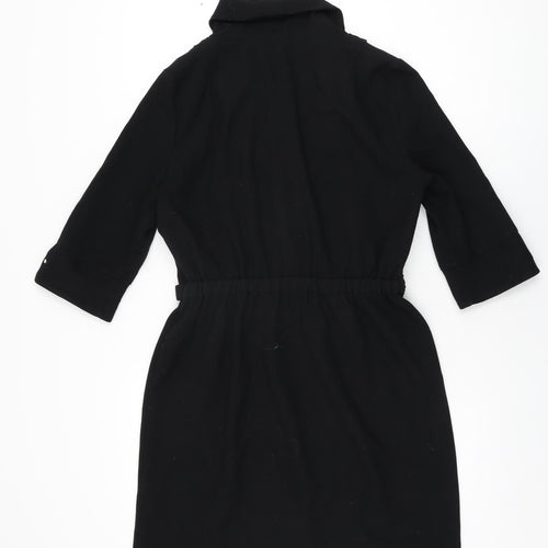 Zara Womens Black Polyester Shift Size L V-Neck Pullover