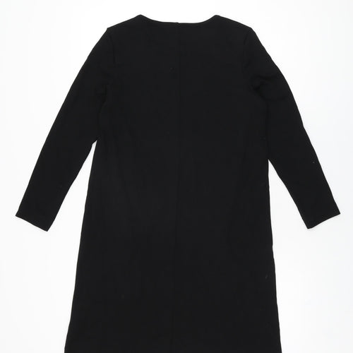 H&M Womens Black Viscose Shift Size S Round Neck Pullover