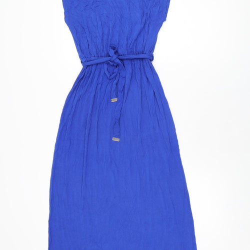 Dorothy Perkins Womens Blue Viscose Maxi Size 6 Round Neck Pullover