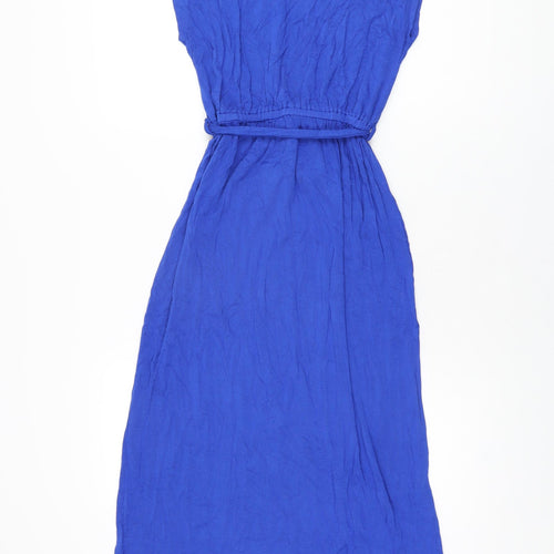 Dorothy Perkins Womens Blue Viscose Maxi Size 6 Round Neck Pullover