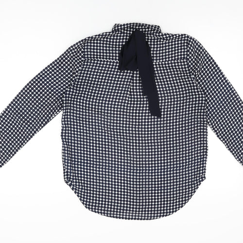 Elodie Womens White Polka Dot Polyester Basic Button-Up Size S Collared