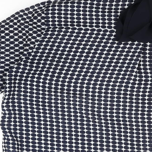 Elodie Womens White Polka Dot Polyester Basic Button-Up Size S Collared