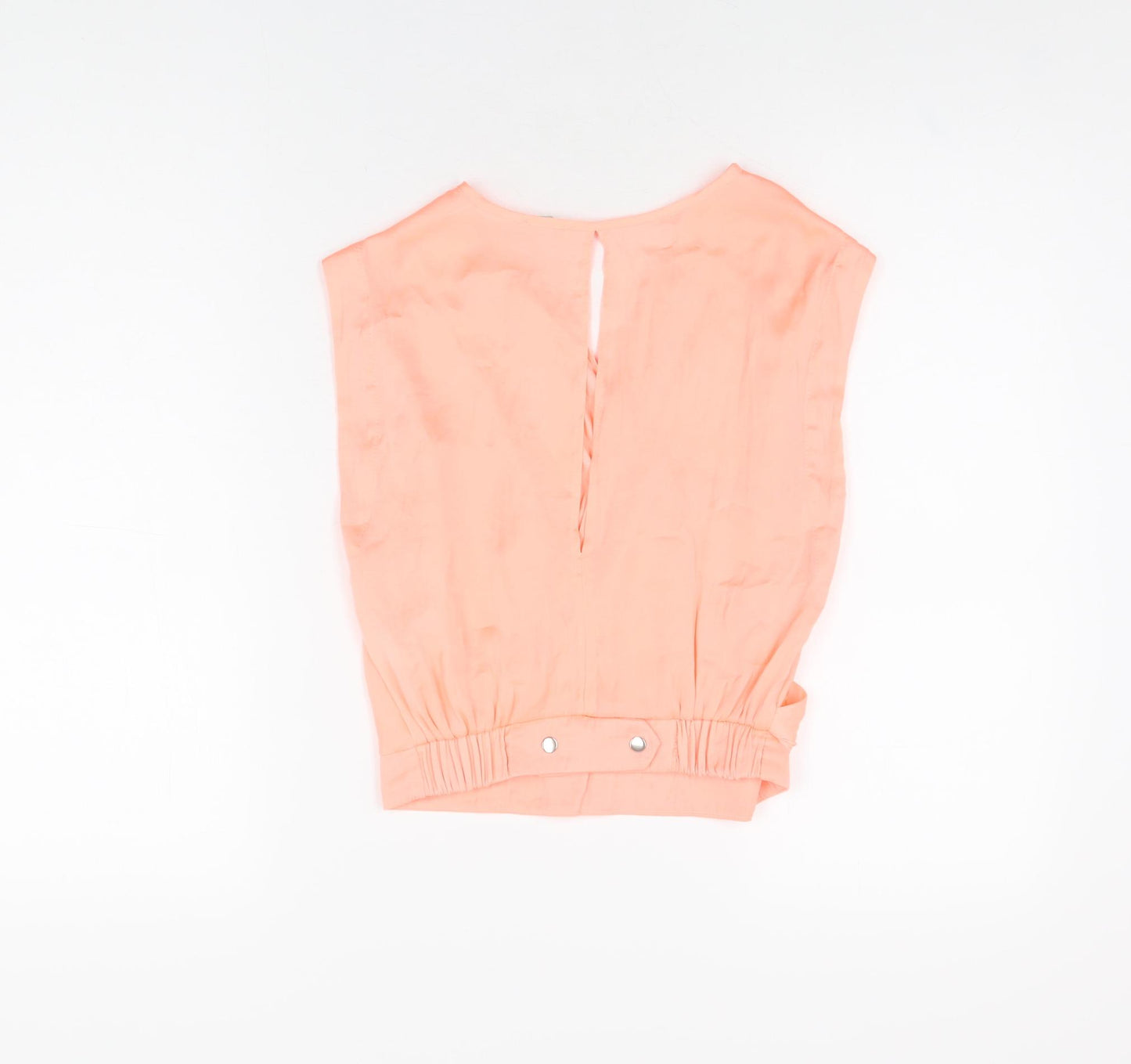 River Island Womens Pink Polyester Cropped Blouse Size 8 V-Neck