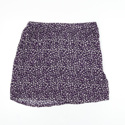 Noa Noa Womens Purple Geometric Viscose Mini Skirt Size 14