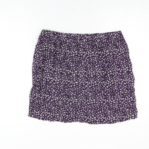 Noa Noa Womens Purple Geometric Viscose Mini Skirt Size 14