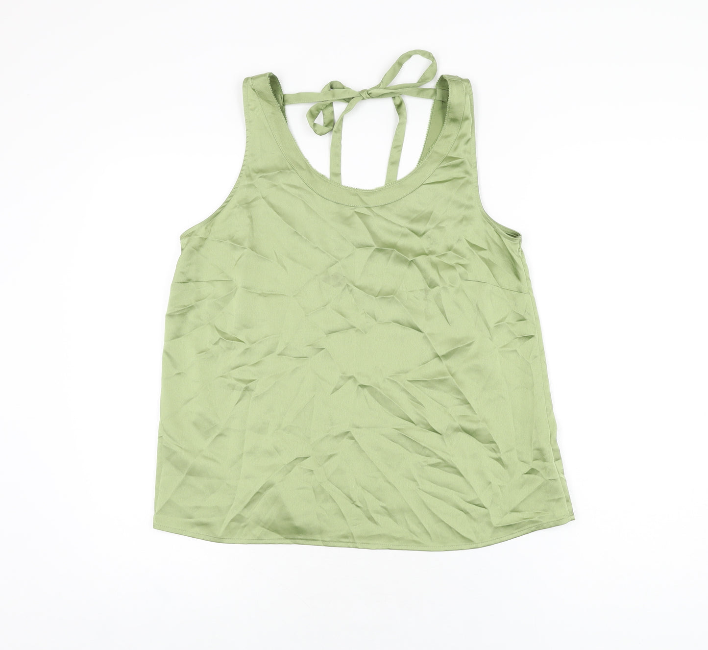 Marks and Spencer Womens Green Polyester Basic T-Shirt Size 10 Scoop Neck